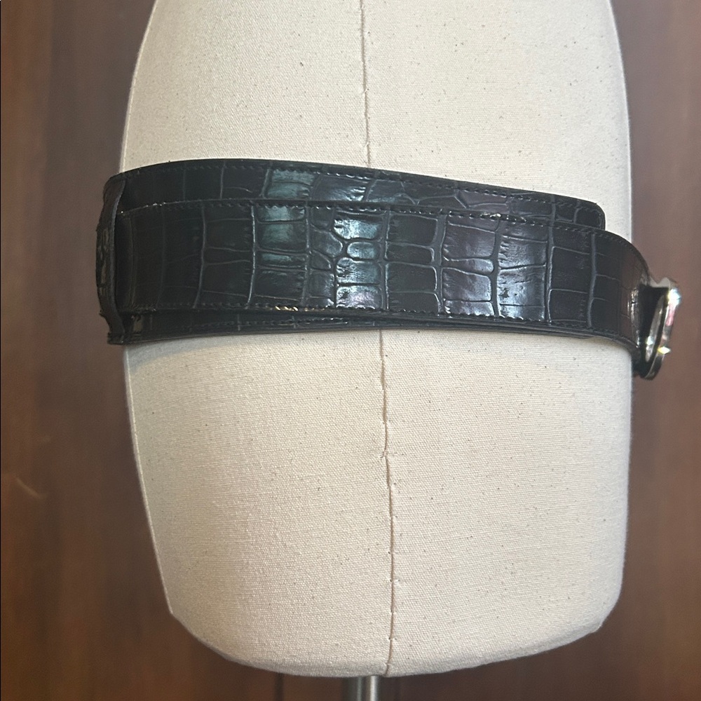 NWOT Black Crocodile Heavy Metal Hipster Belt M - Picture 5 of 9